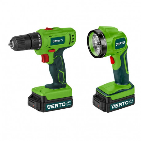 akutoitega puur-kruvikeeraja 2 x 20V, Li-Ion/1.5Ah, kohver + taskulamp