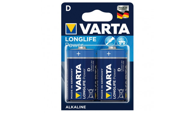 2x patarei R-20 R20 1,5V alkaalne Varta Longlife Power