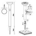 Solarna lampa LED Maclean, z czujnikiem, 3 tryby,wbijana, Li-ion 18650, IP44, 3,7V, 1200 mAh, Chrom 