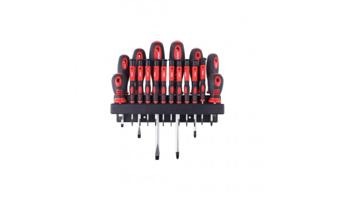 Śrubokręty zestaw wkrętaków z wieszakiem cr-v 18 szt. amio-02411