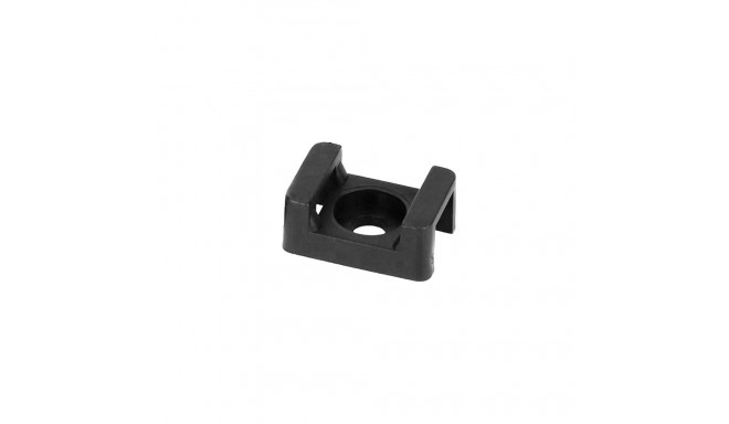 Siinikujuline kruvitav kaabliklambrihoidik 22x16 mm, paigaldusava 6,8 mm, must, 20 tk