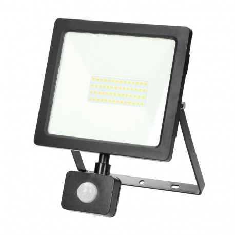 ALLED 50W Naświetlacz LED z PIR, 3700lm, IP44, 4000K, Alu+Glass