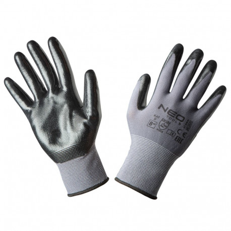 Rękawice robocze, nylon pokryty nitrylem, 4131X, rozmiar 8 (5 tk.)