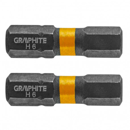Kuuskantotsikud HEX6 x 25 mm, 2 tk.