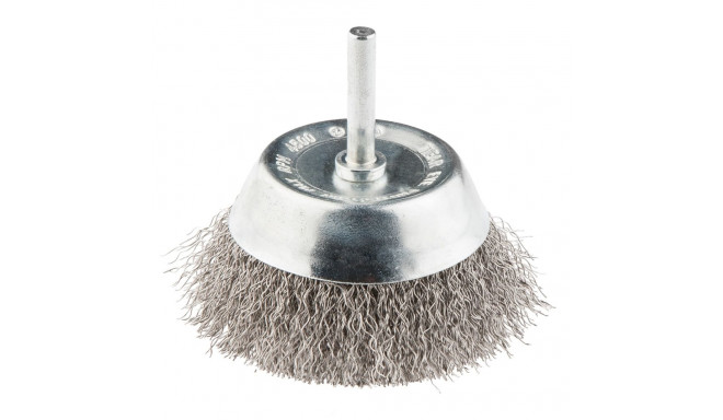 Szczotka druciana doczołowa z trzpieniem 75 mm, INOX