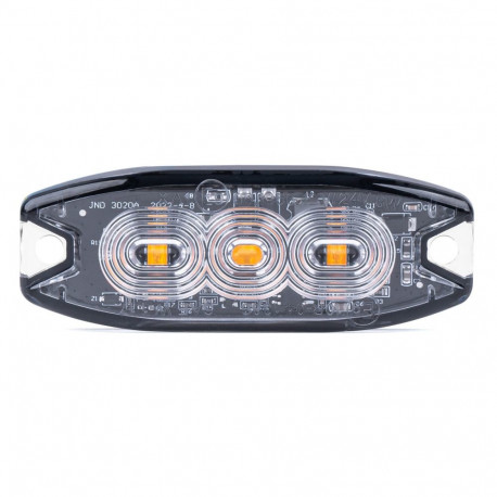 Lampa błyskowa ostrzegawcza płaska 3 led r65 r10 12-24v amio-02297