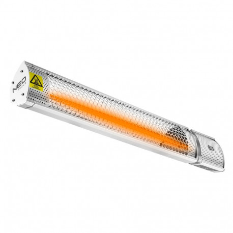 Kiirgussoojendi 2000W, IP55, kuldne halogeenlamp-kütteelement, kaugjuhtimispult, 2 võimsusastet