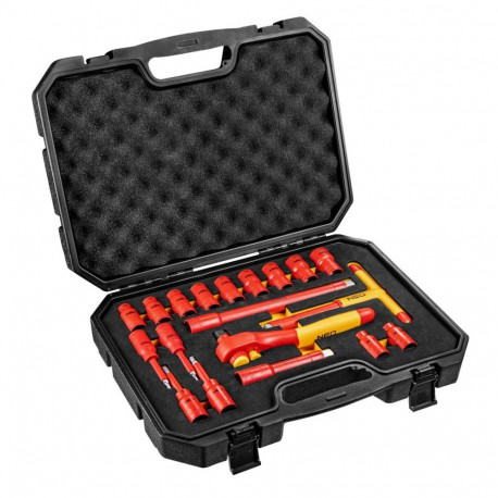 Klucze nasadowe 1000V, 19szt.