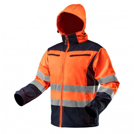Hoiatus softshell tööjope kapuutsiga, oranž, suurus L