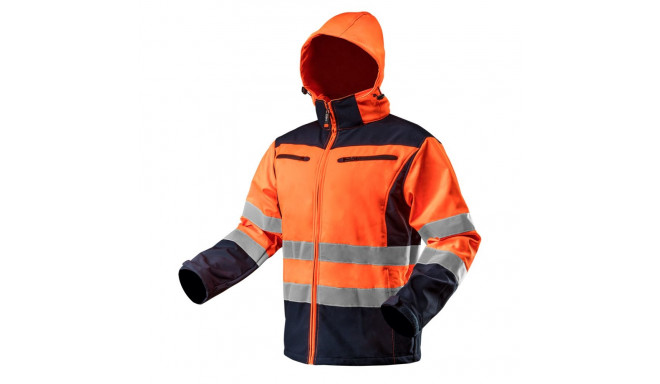 Hoiatus softshell tööjope kapuutsiga, oranž, suurus S
