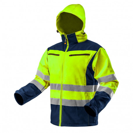 Hoiatus softshell kapuutsiga tööjope, kollane, suurus S