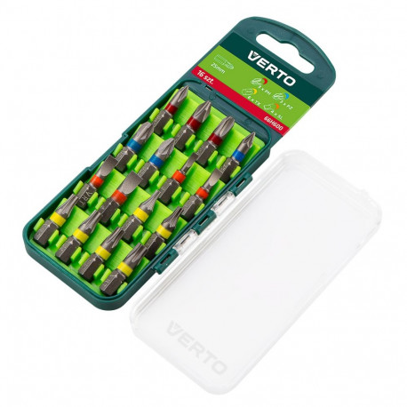 16-osaline bitikomplekt, 25 mm – 3 x PH, 3 x PZ, 4 x SL, 6 x TX