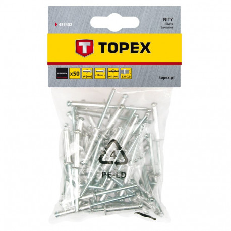 Nity aluminiowe 4.0 x 10 mm, 50 szt. (5 tk.)