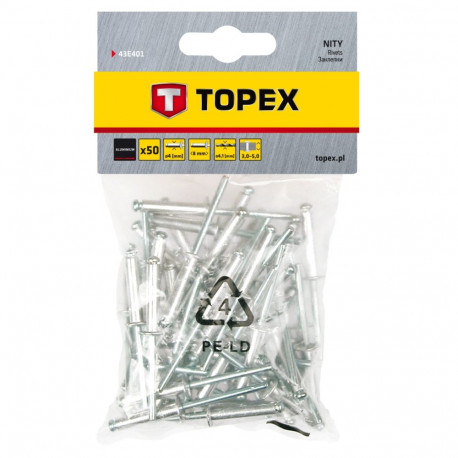 Nity aluminiowe 4.0 x 8 mm, 50 szt. (5 tk.)