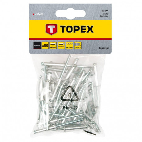Nity aluminiowe 4.0 x 12.5 mm, 50 szt. (5 tk.)