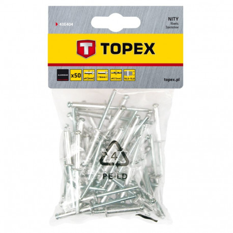 Nity aluminiowe 4.0 x 16 mm, 50 szt. (5 tk.)