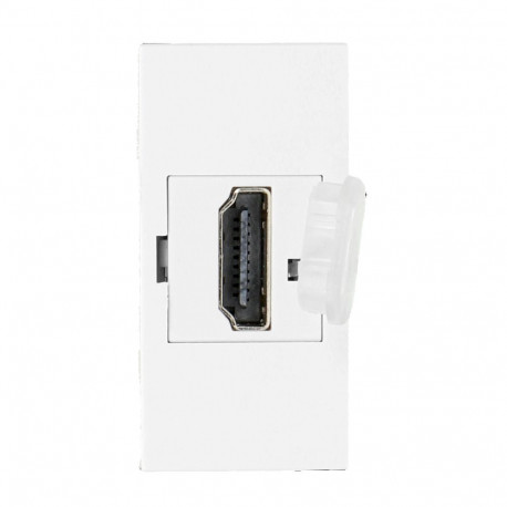 NOEN HDMI, gniazdo modułowe 22,5x45mm HDMI z zaślepką zabezpieczającą, białe