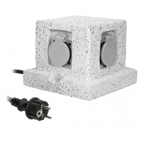 Aia pistikupesa POST, 4x2P+Z (schuko), kummikaabel H07RN-F 3x1,5mm², 3m