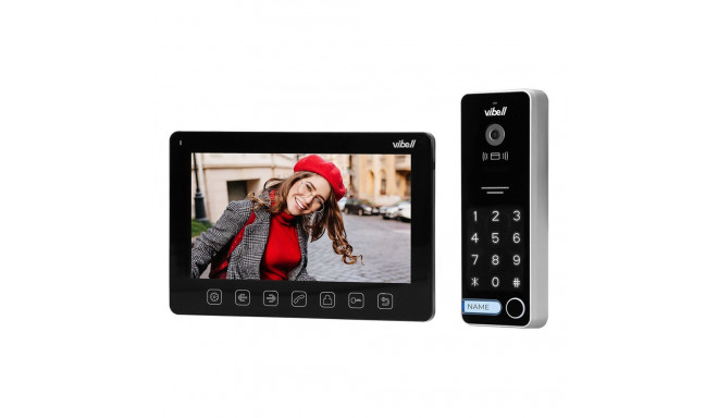 Zestaw wideodomofonowy, bezsłuchawkowy, kolor, LCD 7", menu OSD, sterowanie bramą, z szyfratorem i R