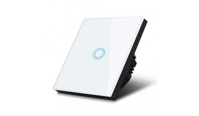 Dotykuline valguslüliti Maclean, ühekordne, klaasist, valge ümmarguse nupualuse valgustusega, 86x86m