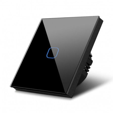 Dotykuline valguslüliti Maclean, ühekordne, klaasist, must ruudukujulise nupuga taustvalgustusega, 8