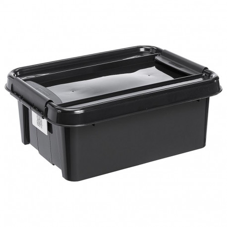 Pojemnik z pokrywą PlastTeam ProBox Recycle QR 21L czarny