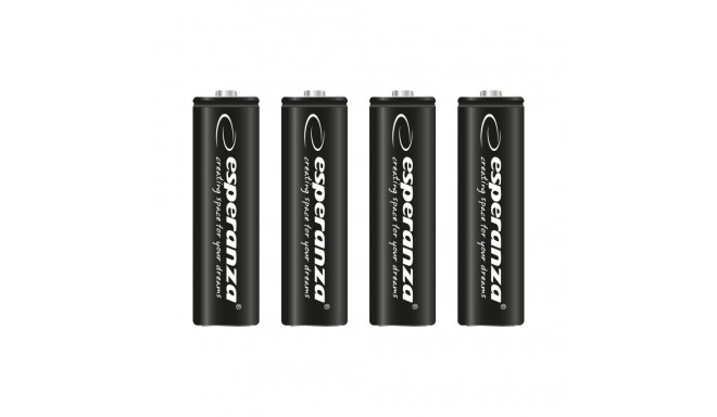 EZA106 Esperanza kõrge mahutavusega ni-mh aa akud 2600mah 4tk mustad