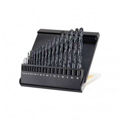Wiertła do metalu hss-r din338-kpl.19szt.fi=1-fi=10 co 0.5mm