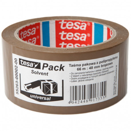 pakiteip solvent 66m:48mm, pruun