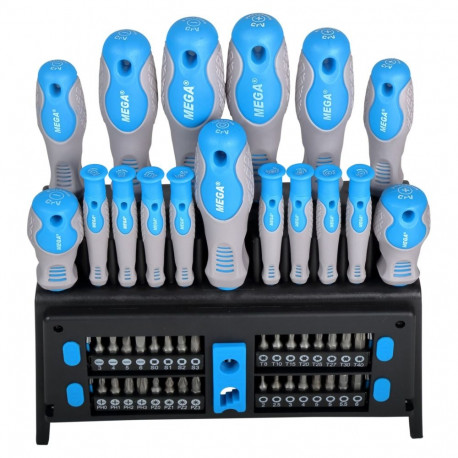 Zestaw wkrętaków i końcówek, 50szt., crv, soft touch