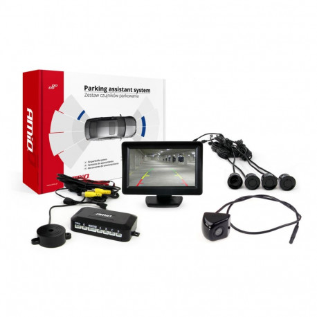 Parkimisandurite komplekt tft01 4,3" HD-310 kaameraga 4 musta andurit
