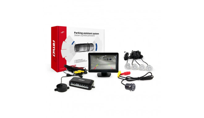 Parkimisandurite komplekt tft01 4,3" kaamera hd-307-ir 4 hõbedast andurit