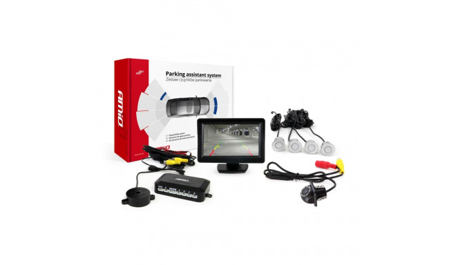 Parkimisandurite komplekt tft01 4,3" koos hd-305 led kaameraga 4 hõbedased andurid