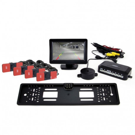 tft01 4,3" komplekt andureid koos cam-402 led kaameraga 4 musta sisemist andurit