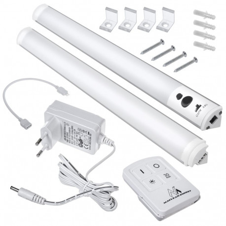 Podszafkowa lampa LED Maclean, liniowa, zestaw 2 moduły z pilotem i zasilaczem, max 4 moduły na jedn