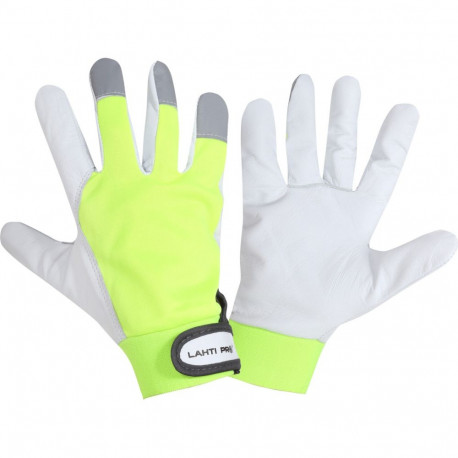 Rękawice ze skóry koz. żółte l272310p, karta, "10", ce,lahti