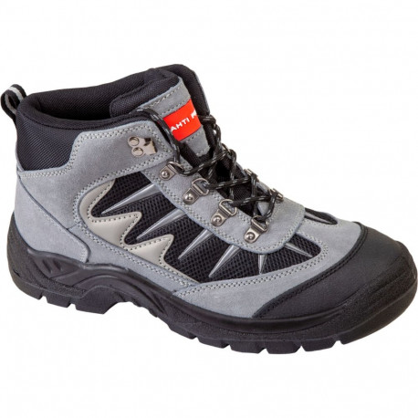 Trzewiki zamsz/dzian. szaro-czarne, s1 p fo, "41", ce, lahti