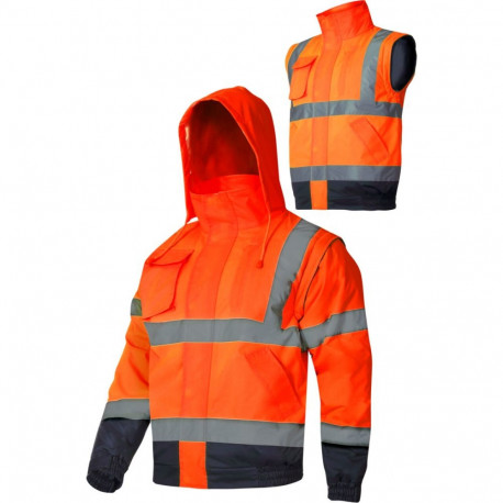 Hoiatusjope eemaldatavate varrukatega, soe, oranž, "2XL", CE.