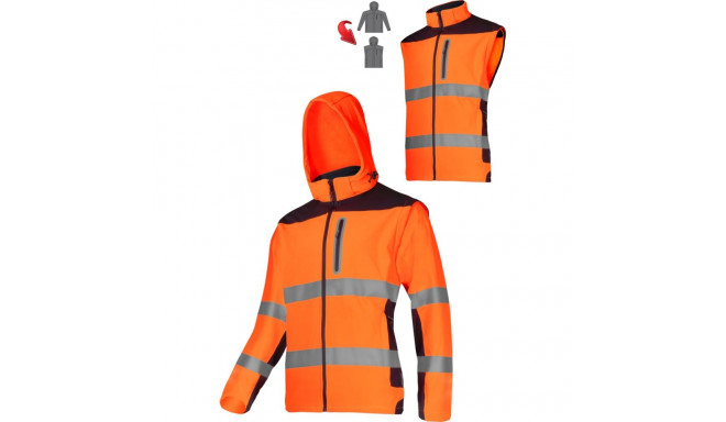Softshell hoiatusjope eemaldatavate varrukatega, oranž, "xl", CE