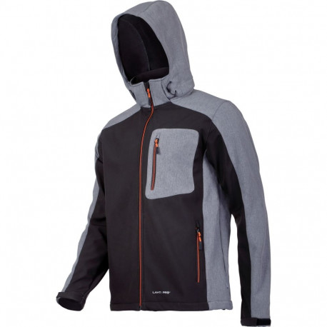 Kurtka softshell z kapt. czar.-szar.-pom., "2xl", ce, lahti