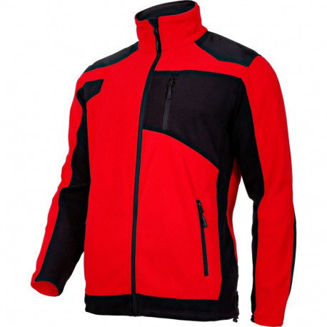 fliisjakk tugevdatud punane-must, "xl", ce, lahti