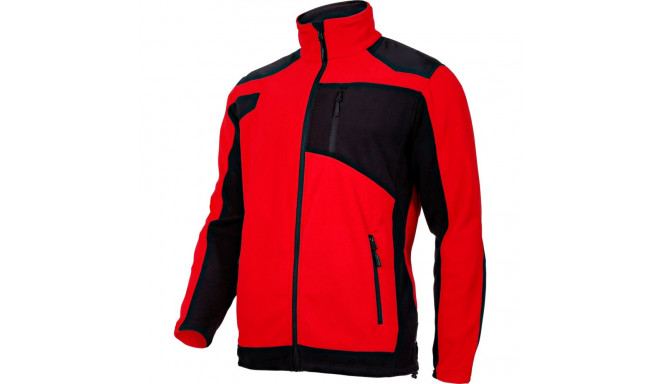 fliisjakk tugevdatud punane-must, "xl", ce, lahti