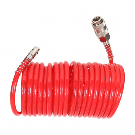 Wąż spiralny pu 15m, 5x8mm, 10bar, szybko-złączki proline