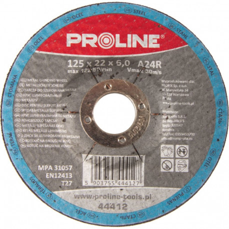 Tarcza do szlifowania metalu, t27, 125x6.0x22a24r proline