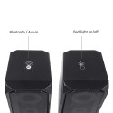 Głośniki komputerowe bluetooth 4.2, 3.5mm mini jack, USB 5v Audiocore AC845 czarne moc 10W - sterowa
