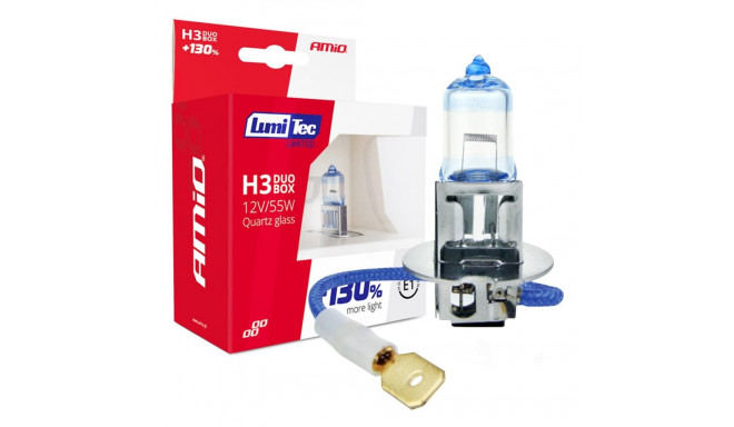 Żarówki halogeen h3 12v 55w lumitec limited +130% duo amio-02102