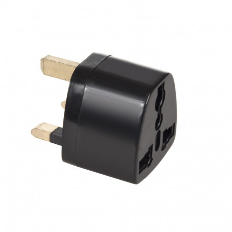 Adapter EU pesa UK pistik Maclean, must, MCE154