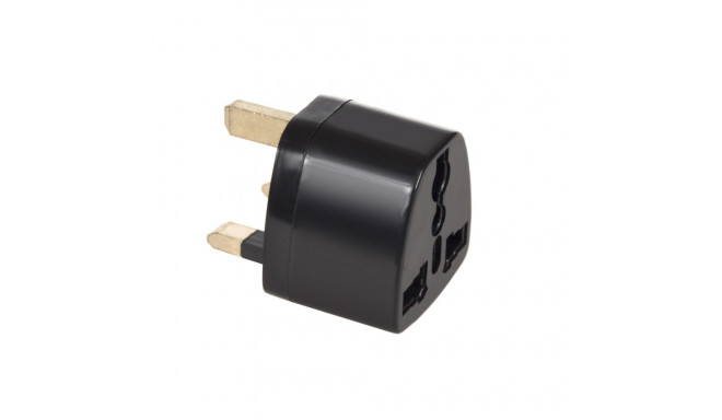 Adapter EU pesa UK pistik Maclean, must, MCE154