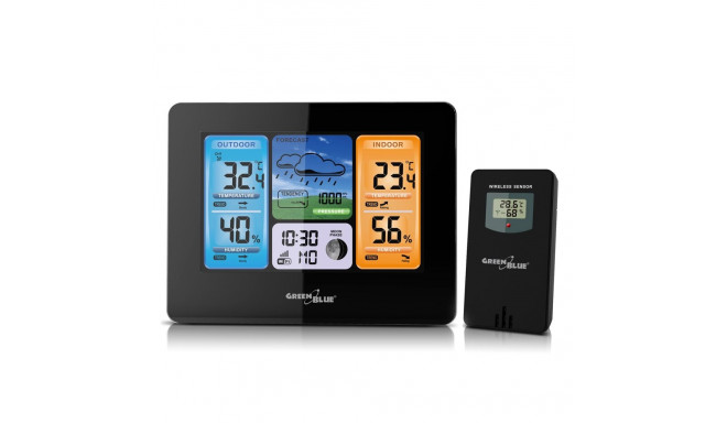 GreenBlue värviline WiFi juhtmevaba ilmapost koos kuu faasidega GB522