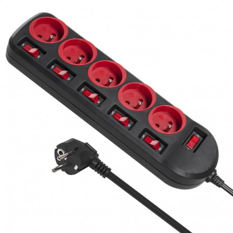 Maclean 5-pesaline pikendusjuhe lülititega 250VAC/10A 1.5m MCE204